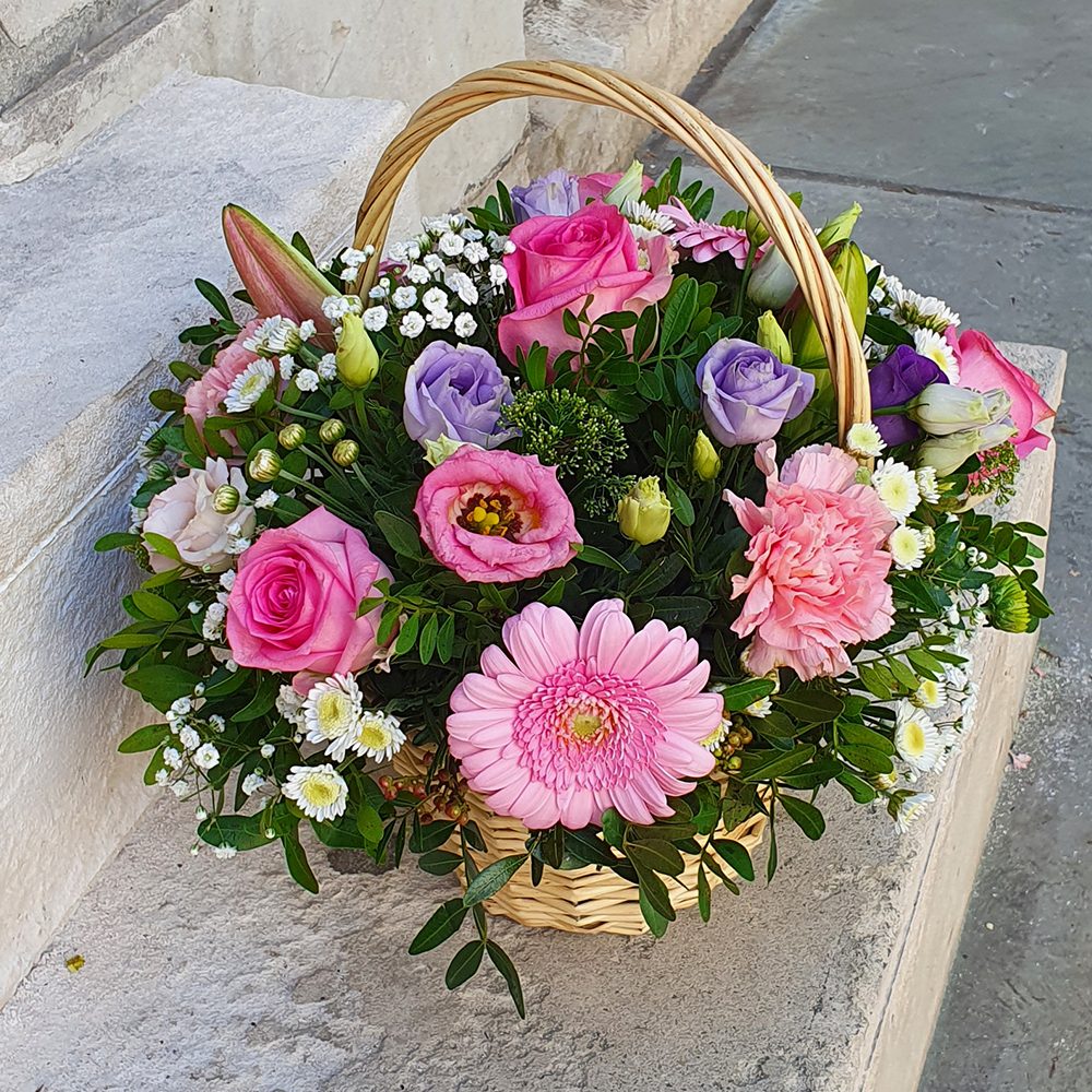 Pink - white and puprle basket