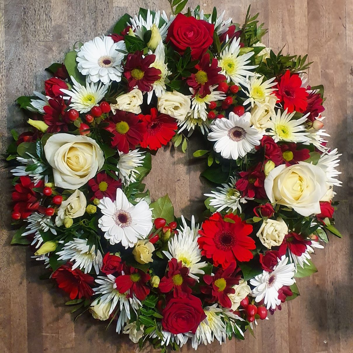 White & Red Wreath